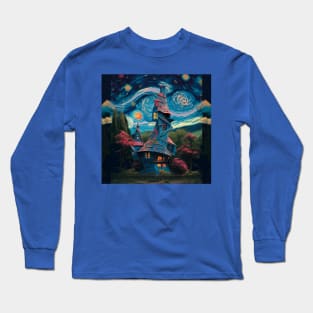 Starry Night Over The Burrow Long Sleeve T-Shirt